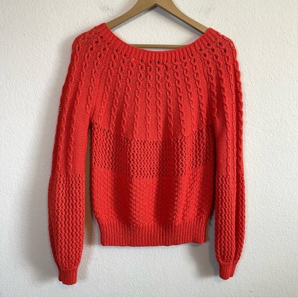 Anthropologie Guinevere Purl Wise Alpaca Wool Blend Balloon Sleeve Sweater Sz SM - Picture 6 of 9